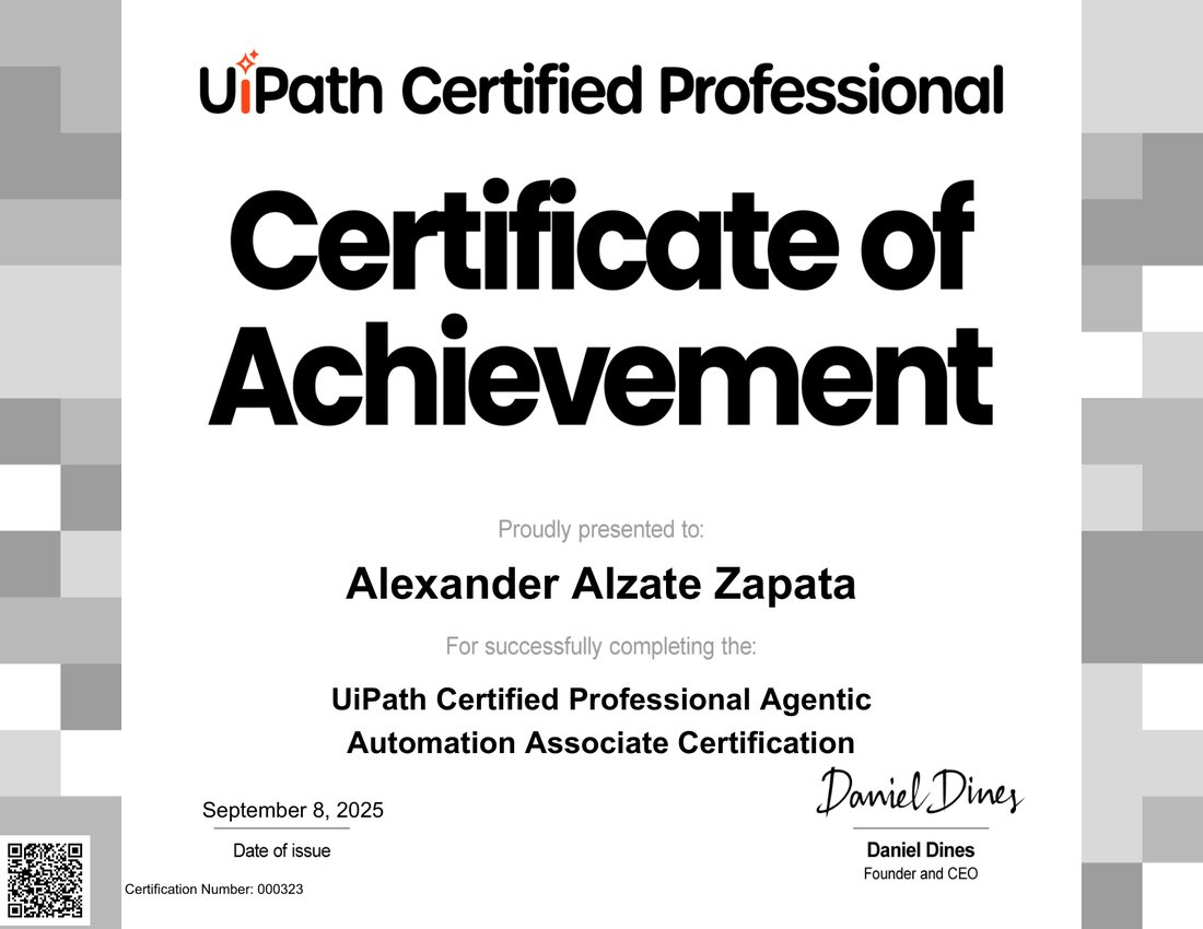 Agentic Automation Associate certificate