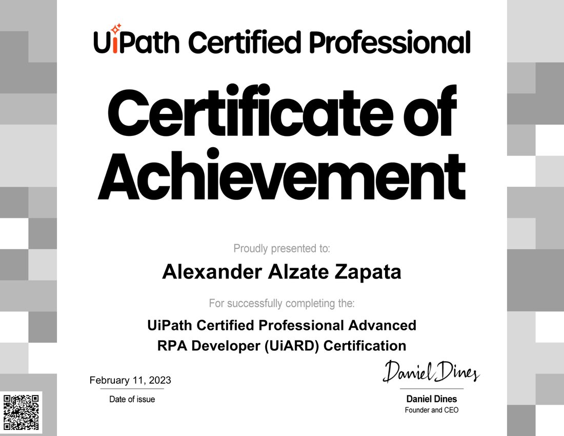 Advanced RPA Developer (UiARD) certificate