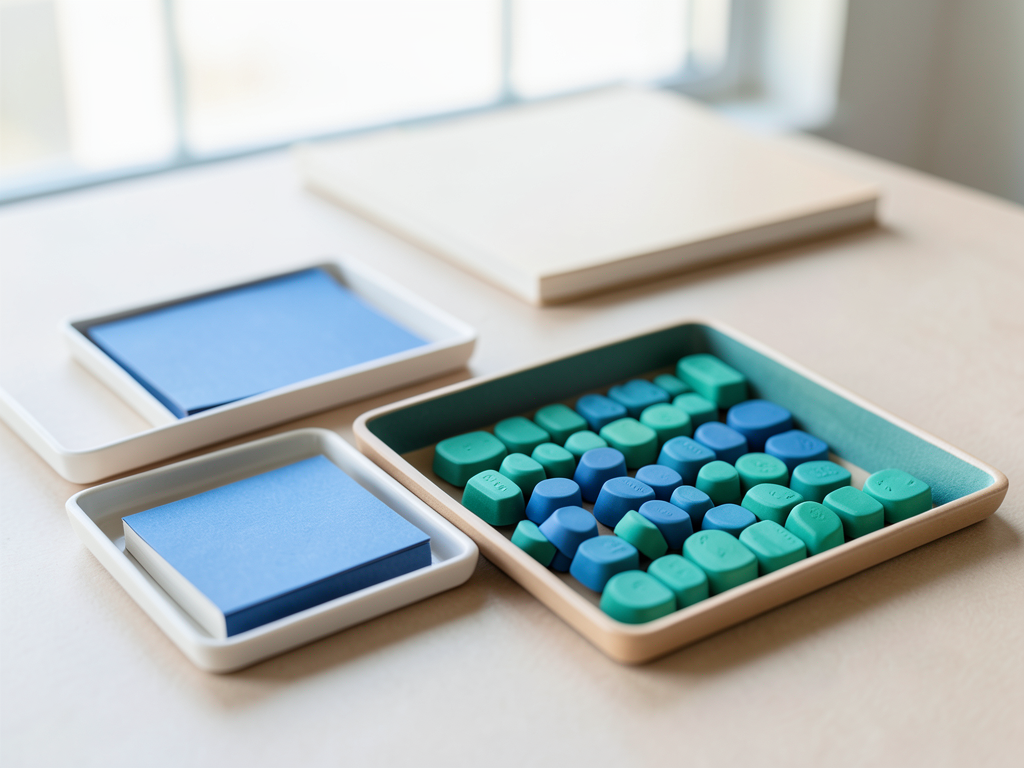 Three trays of tokens, two with single colors and one with a mix, visually represent data consolidation.